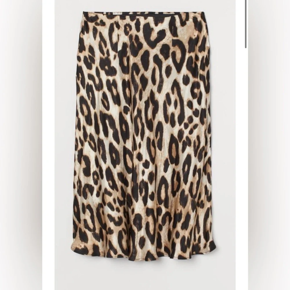 H&M Brown Leopard Maxi Skirt size S - Picture 4 of 8
